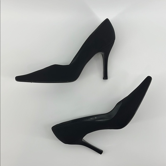 Stuart Weitzman Shoes - Stuart Weitzman Black Satin Closed Toe Heels 4" Size 8 1/2 Medium